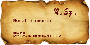 Menzl Szeverin névjegykártya